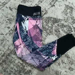 Justice athletic leggings with mesh ankle